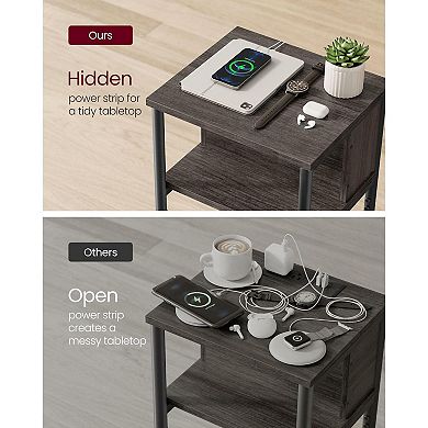 Plug-in Series Side Table Nightstand With Usb Ports And Outlets