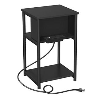 Plug-in Series Side Table Nightstand With Usb Ports And Outlets