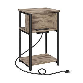 Plug-in Series Side Table Nightstand With Usb Ports And Outlets