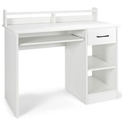 Sewing Craft Table Home Office Computer Desk with Storage Shelves and Drawer