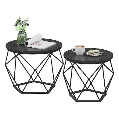 Set Of 2 Industrial Nesting Coffee Table Set