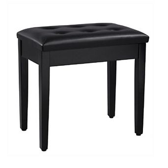 Padded Wooden Piano Bench with Music Storage
