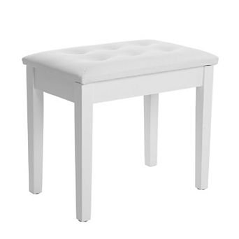 Padded Wooden Piano Bench with Music Storage