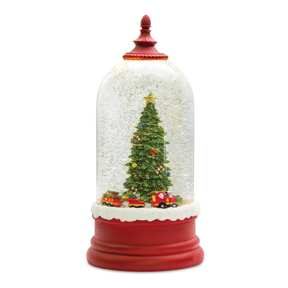 Christmas Musical Snow Globe Lantern, Battery Operated Spinning Water Glitter Lighted Snow Globe Christmas (Christmas Trees and Pup Dog) The Holiday A