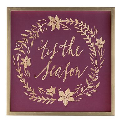 Framed Christmas Holiday Sentiment Sign (set Of 2)