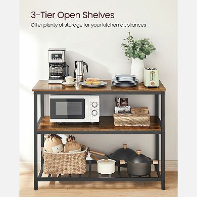 Premium Kitchen Island with 3 Shelves - Contemporary Design with Wheels for Easy Mobility