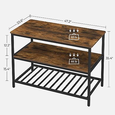 Premium Kitchen Island with 3 Shelves - Contemporary Design with Wheels for Easy Mobility