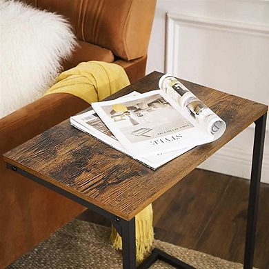 Sofa Side Table, Laptop Table, End Table, Work In Bed Or On The Sofa, Industrial Style, Rustic Brown