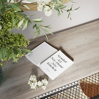Industrial Console Table, Hallway Table with 2 Mesh Shelves, Side Table and Sideboard