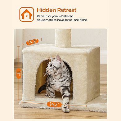 Cat Tree With Sisal-covered Scratching Posts And 2 Plush Condos