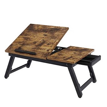 Laptop Desk for Bed or Sofa with Adjustable Tilting Top, Breakfast Serving Tray