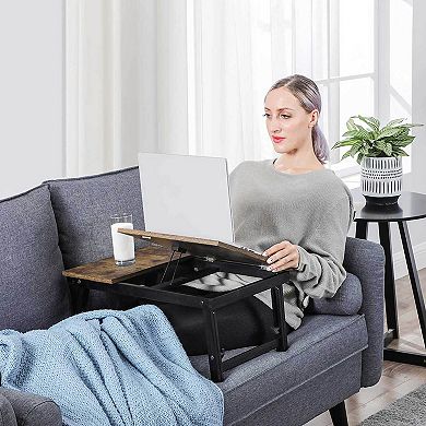 Laptop Desk for Bed or Sofa with Adjustable Tilting Top, Breakfast Serving Tray