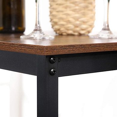 Pub Dining Height Table-Rustic Brown, Black