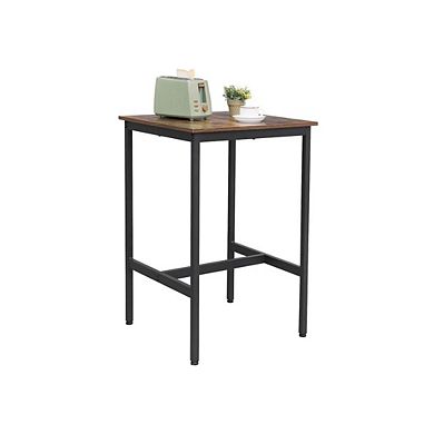 Pub Dining Height Table-Rustic Brown, Black