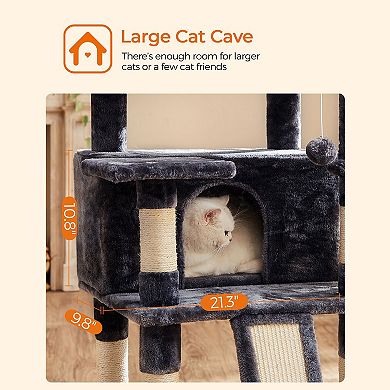 Cat Tree, Cat Tower, Cat Condo W/scratching Posts, Board, 2 Caves, 3 Plush Perches, Activity Center