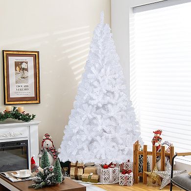 White Artificial PVC Christmas Tree with Stand - 7 ft