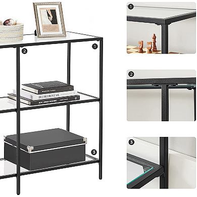 Console Sofa Table With 3 Shelves, Steel Frame