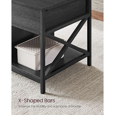 Industrial Lift Top Coffee Table With Hidden Compartments For Living Room