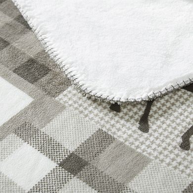 Coleman Nature Print Reversible Faux Fur Throw Blanket