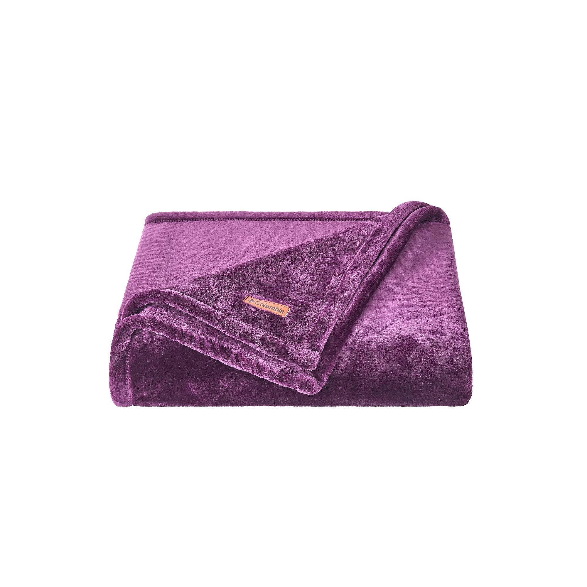 Columbia Super Soft Plush Fleece Throw Blanket, Purple