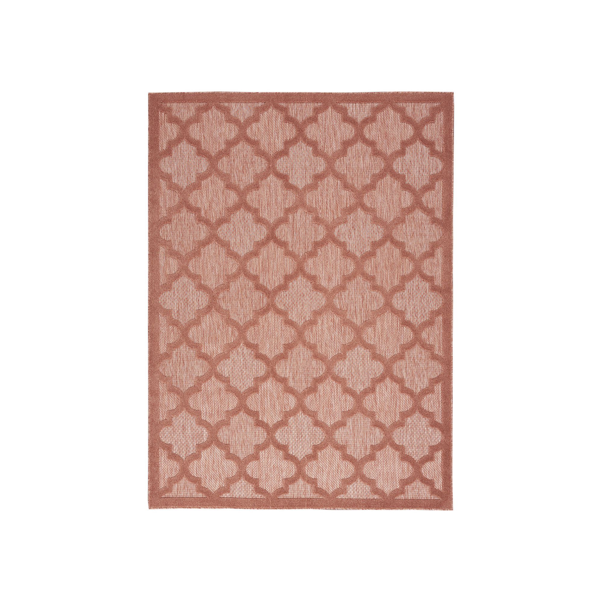 Nourison Modern Trellis Indoor/Outdoor Area Rug, Coral Orange