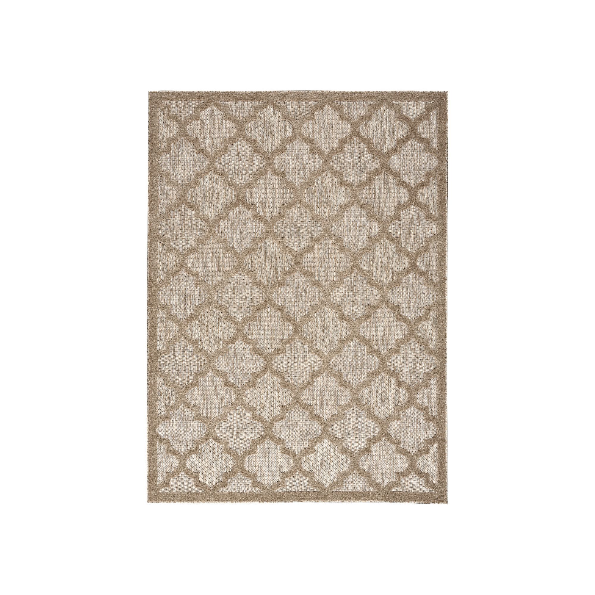 Nourison Modern Trellis Indoor/Outdoor Area Rug, Natural Beige