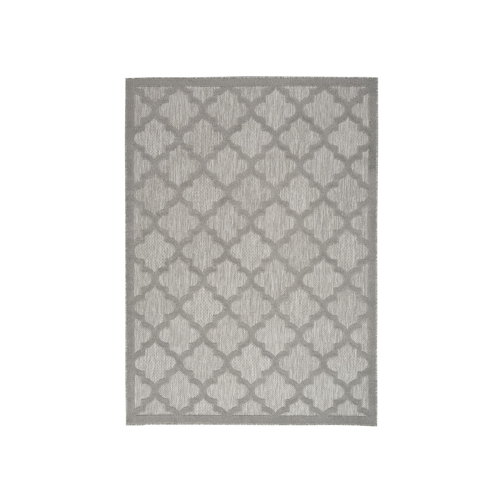 Nourison Modern Trellis Indoor/Outdoor Area Rug, Silver Gray