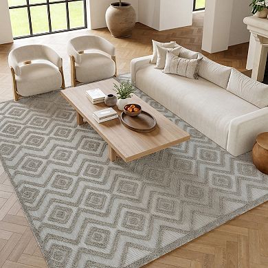 Nourison Versatile Modern Diamond Indoor/Outdoor Area Rug