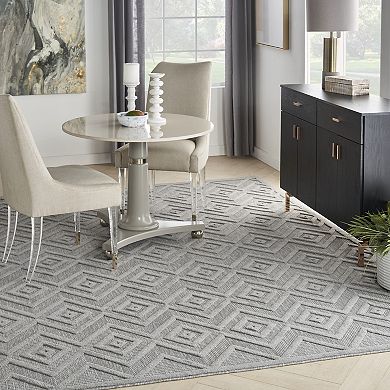 Nourison Versatile Modern Diamond Indoor/Outdoor Area Rug