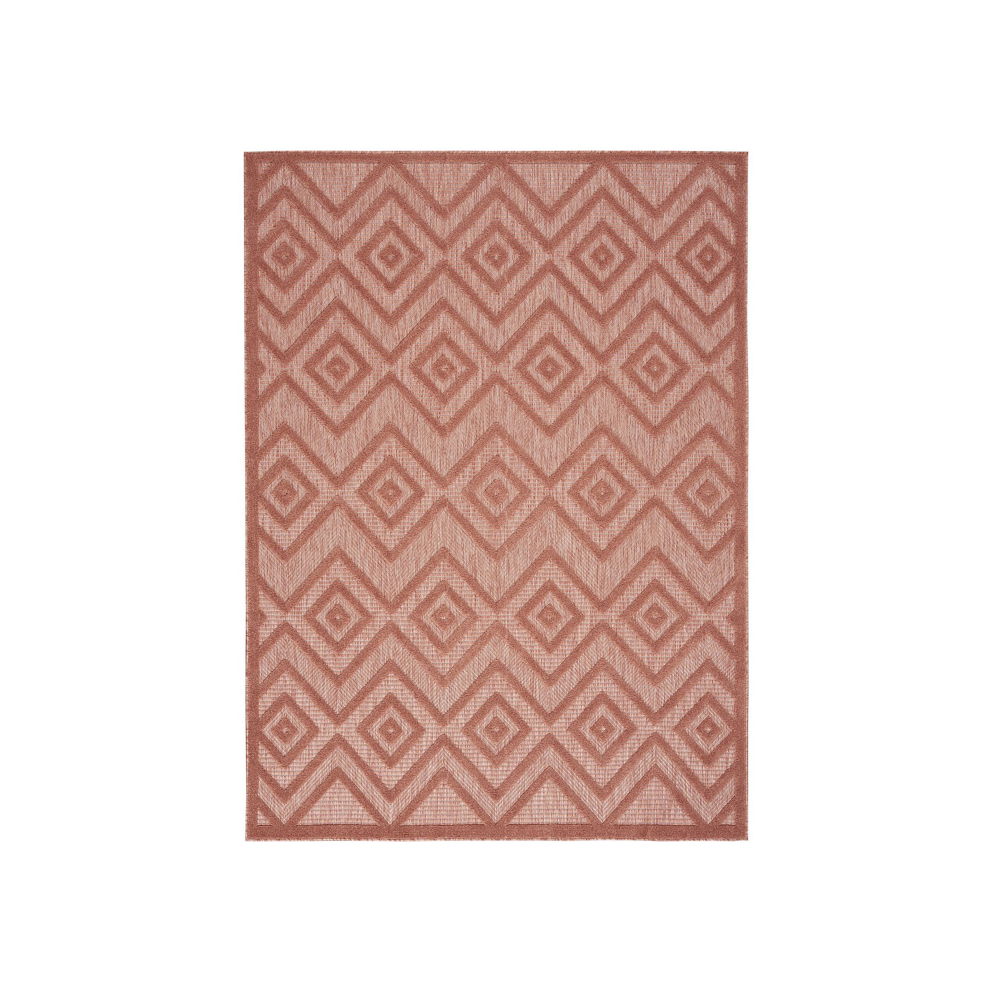Nourison Versatile Modern Diamond Indoor/Outdoor Area Rug, Coral Orange