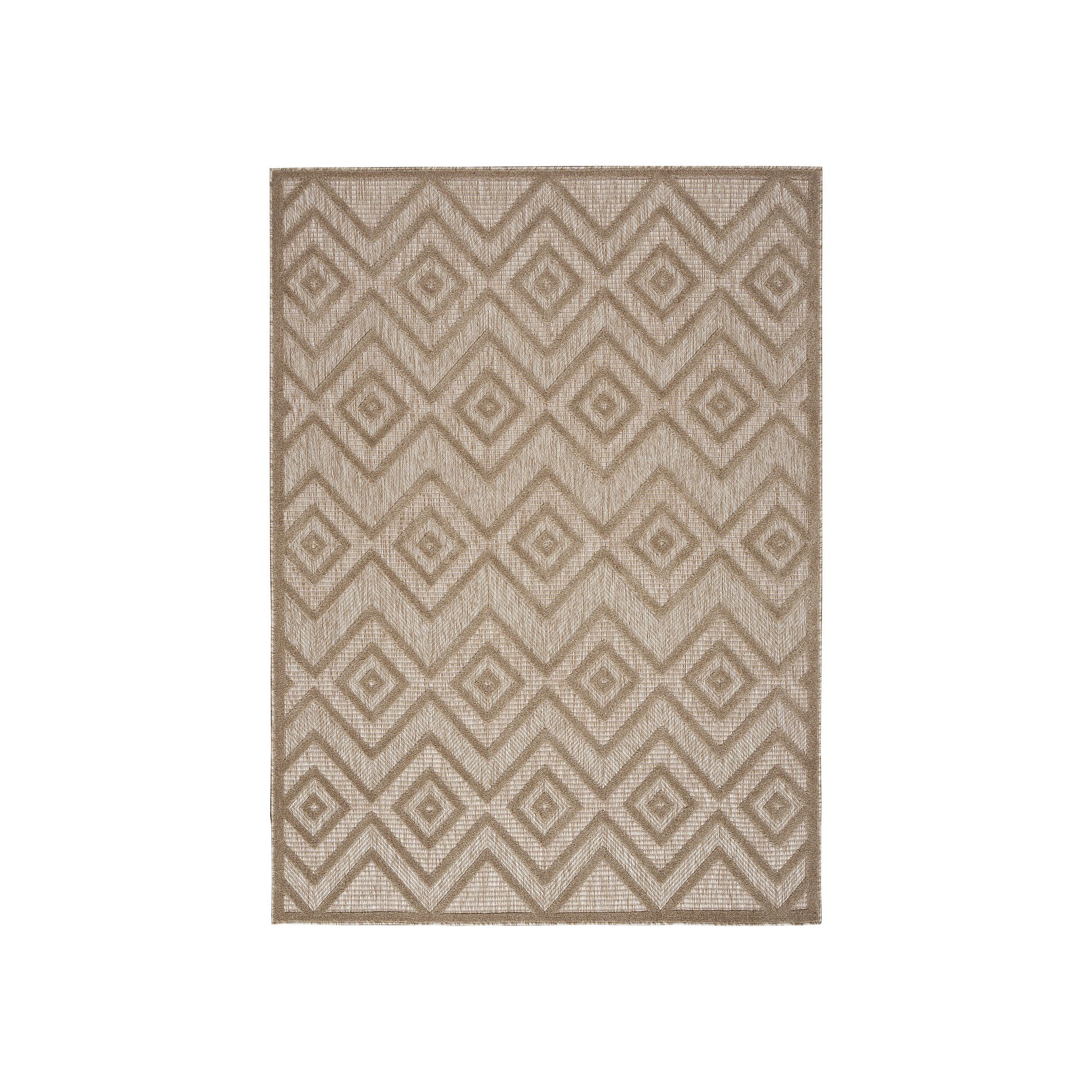 Nourison Versatile Modern Diamond Indoor/Outdoor Area Rug, Natural Beige