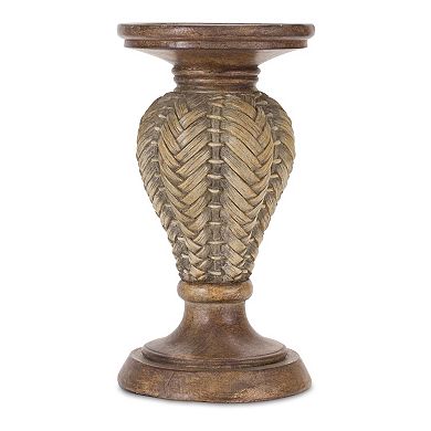 Melrose 2-Pack Woven Wood Design Candle Holders