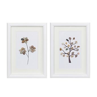 Melrose 2 pc Framed Pebble Art Wall Art