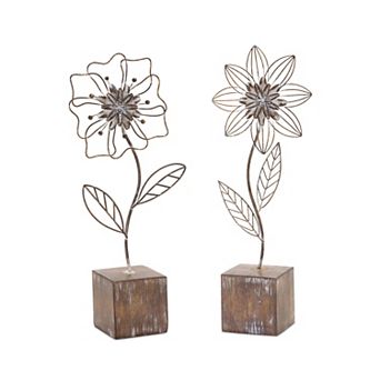 Melrose 2 pc Metal Floral Table Decor
