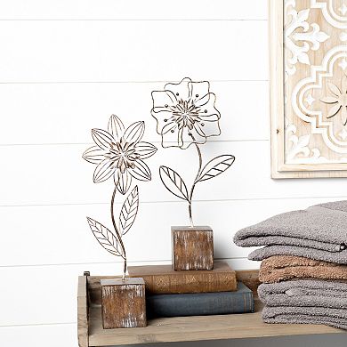 Melrose 2-Piece Metal Floral Table Decor