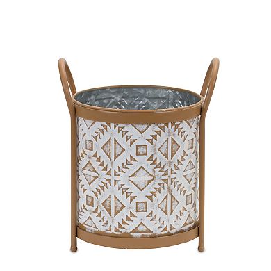 Melrose 2-pc. Footed Metal Geometric Planter Set