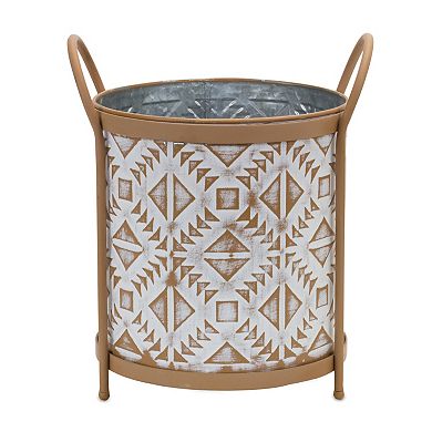 Melrose 2-pc. Footed Metal Geometric Planter Set