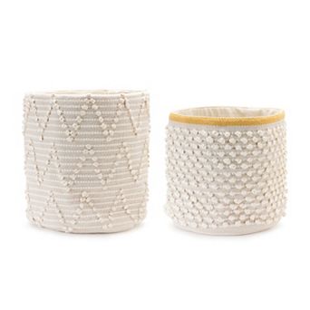Melrose 2 pc Woven Cotton Basket Table Decor