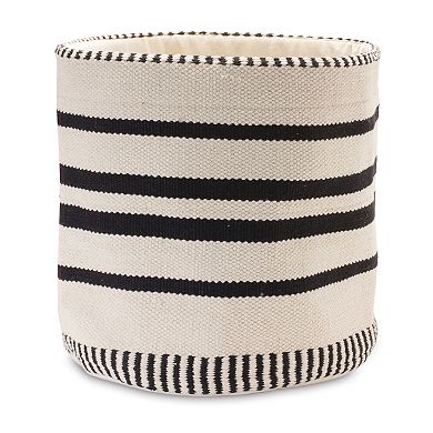 Melrose 2-Piece Striped Cotton Basket Table Decor