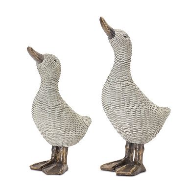 Melrose Wicker Duck Figurine Table Decor 4-piece Set
