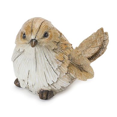 Melrose 2-Piece Carved Leaf Bird Figurine Table Decor