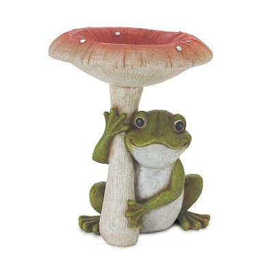 Melrose 2-Piece Garden Frog with Mushroom Table Decor