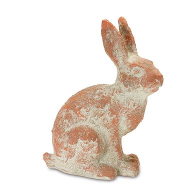 Melrose 2-Piece Distressed Garden Rabbit Statue Table Decor