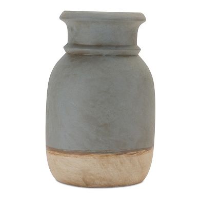 Melrose 2-Piece Dual-Tone Ceramic Candle Holder Table Decor