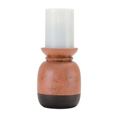 Melrose 2-Piece Dual-Tone Ceramic Candle Holder Table Decor