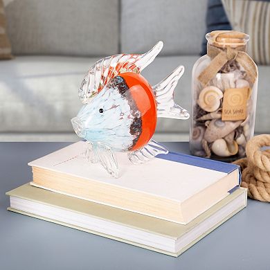 Home Essentials Orange Glass Fish Table Décor