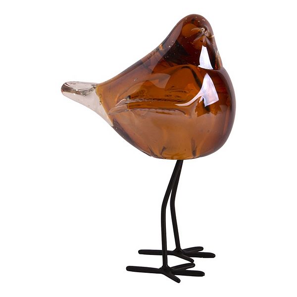 Everyday Decor Brown Glass Bird Table Decor - Multi