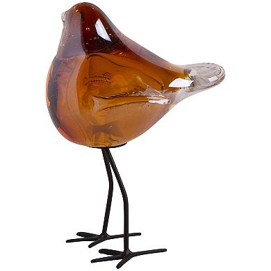 Everyday Decor Brown Glass Bird Table Decor