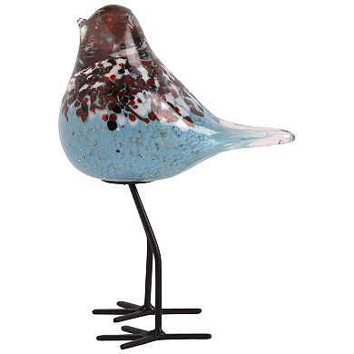 Everyday Decor Blue Glass Bird Table Decor