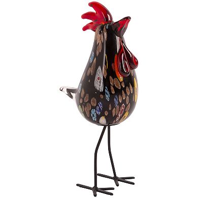 Home Essentials Brown Glass Rooster Table Décor